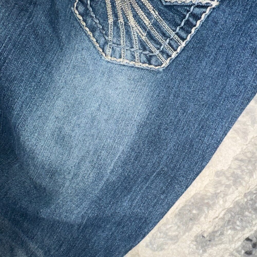 Almost Famous Women's Size 9 Skinny Jeans White Thread Low Rise Vintage 2000s - Picture 12 of 16